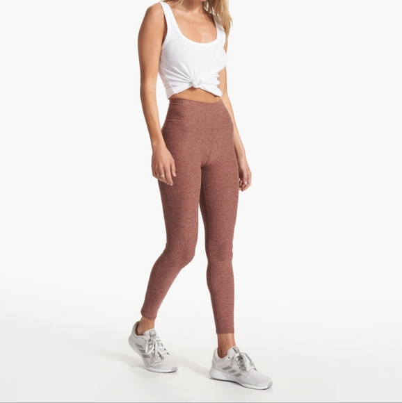 Vuori Pants - VUORI Clean Elevation Leggings, Hazelnut Heather, Size XL